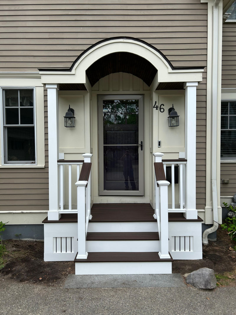 Front porch renovation and rebuild in Massachusetts