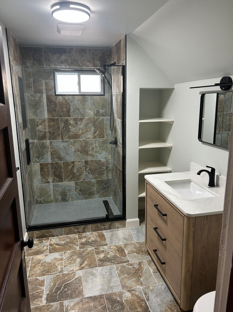 Modern bathroom remodeling project in Massachusetts